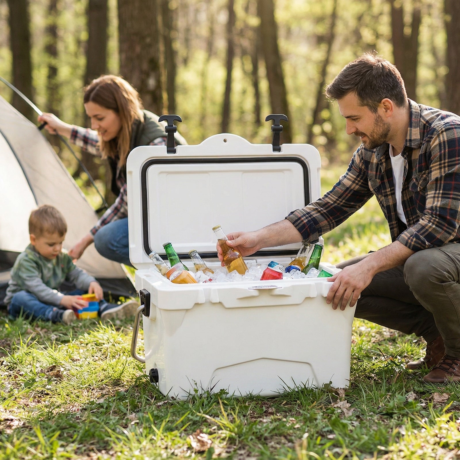 20 Quart Portable Hard Cooler with Built-in Ruler and Bottle - Energize Trek