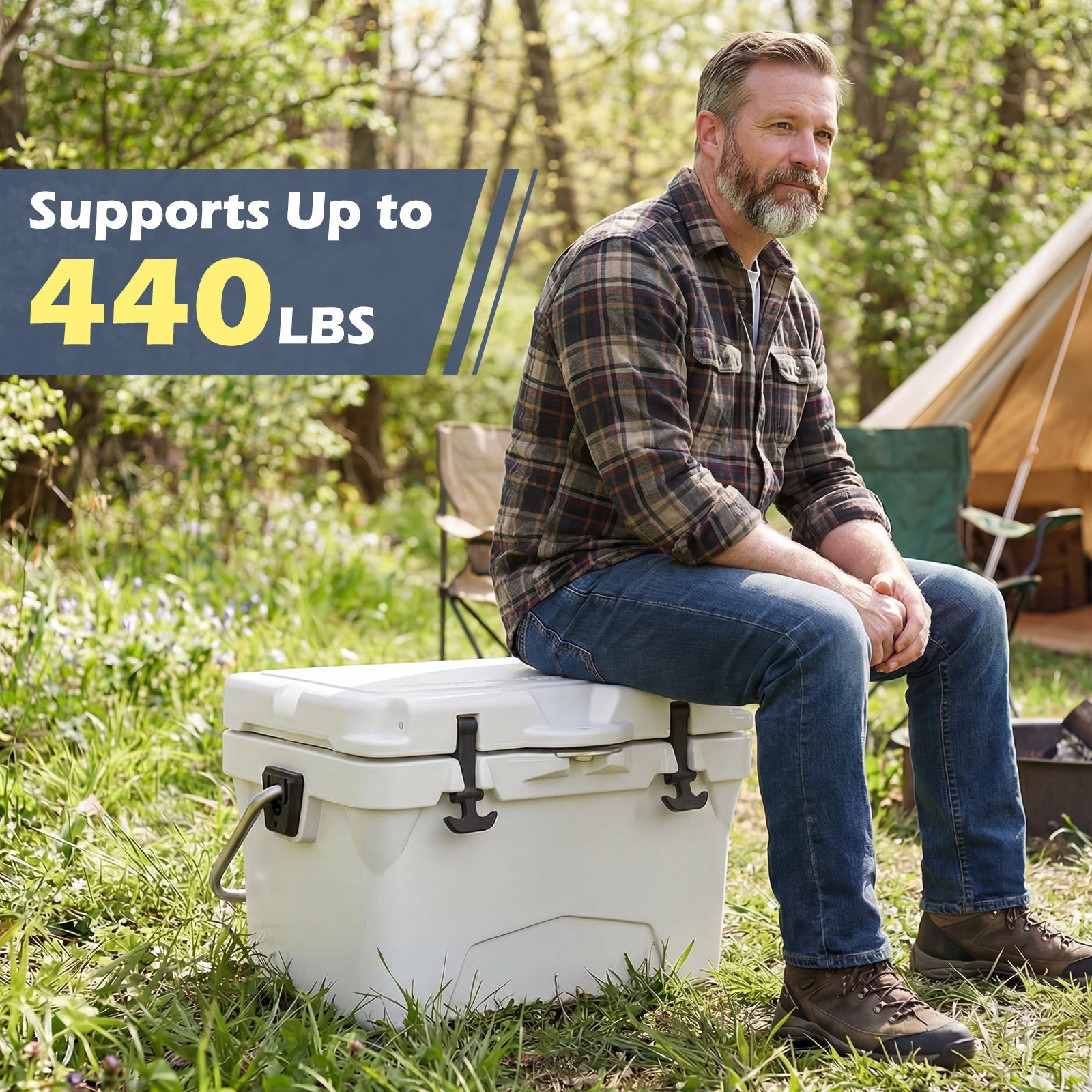 20 Quart Portable Hard Cooler with Built-in Ruler and Bottle - Energize Trek