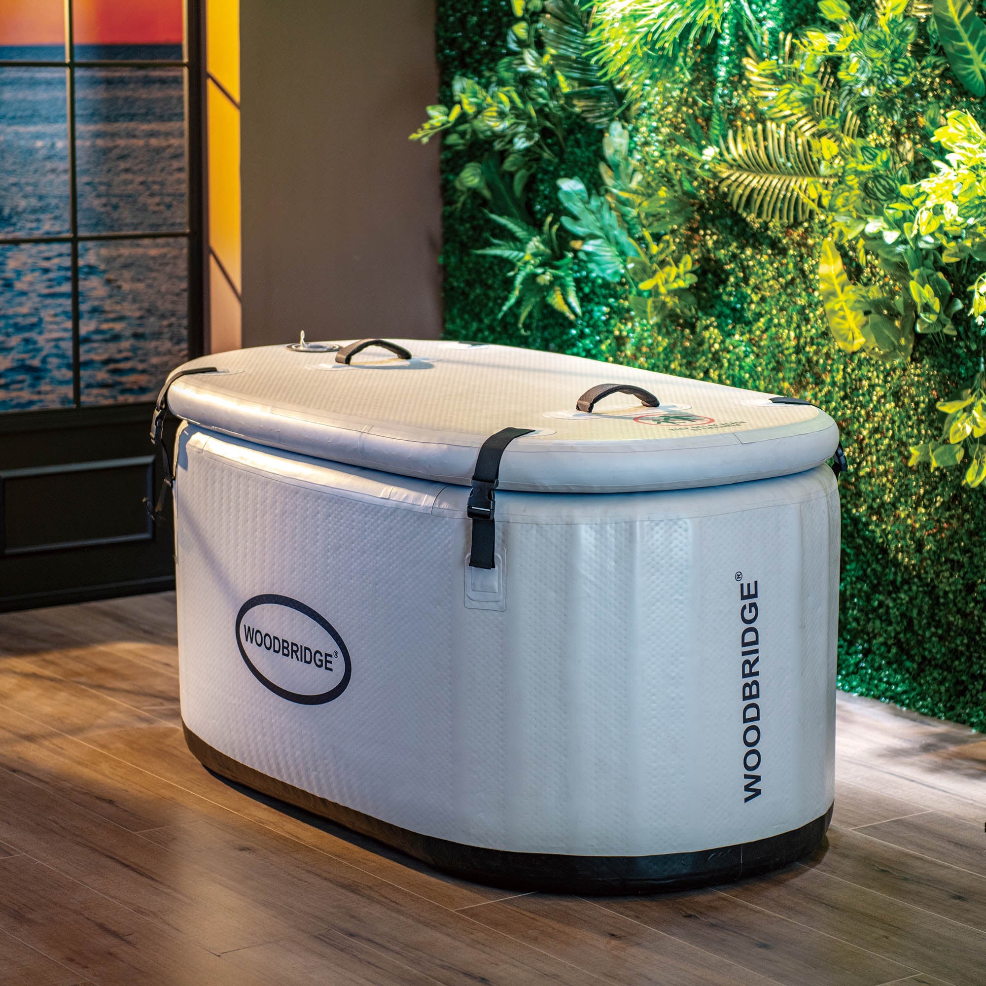 WOODBRIDGE Inflatable Oval Ice Bath Cold Plunge Tub with PVC Insulated Lid, Hand Pump and Repair Kit Included, Anti-Slid Bottom - Energize Trek