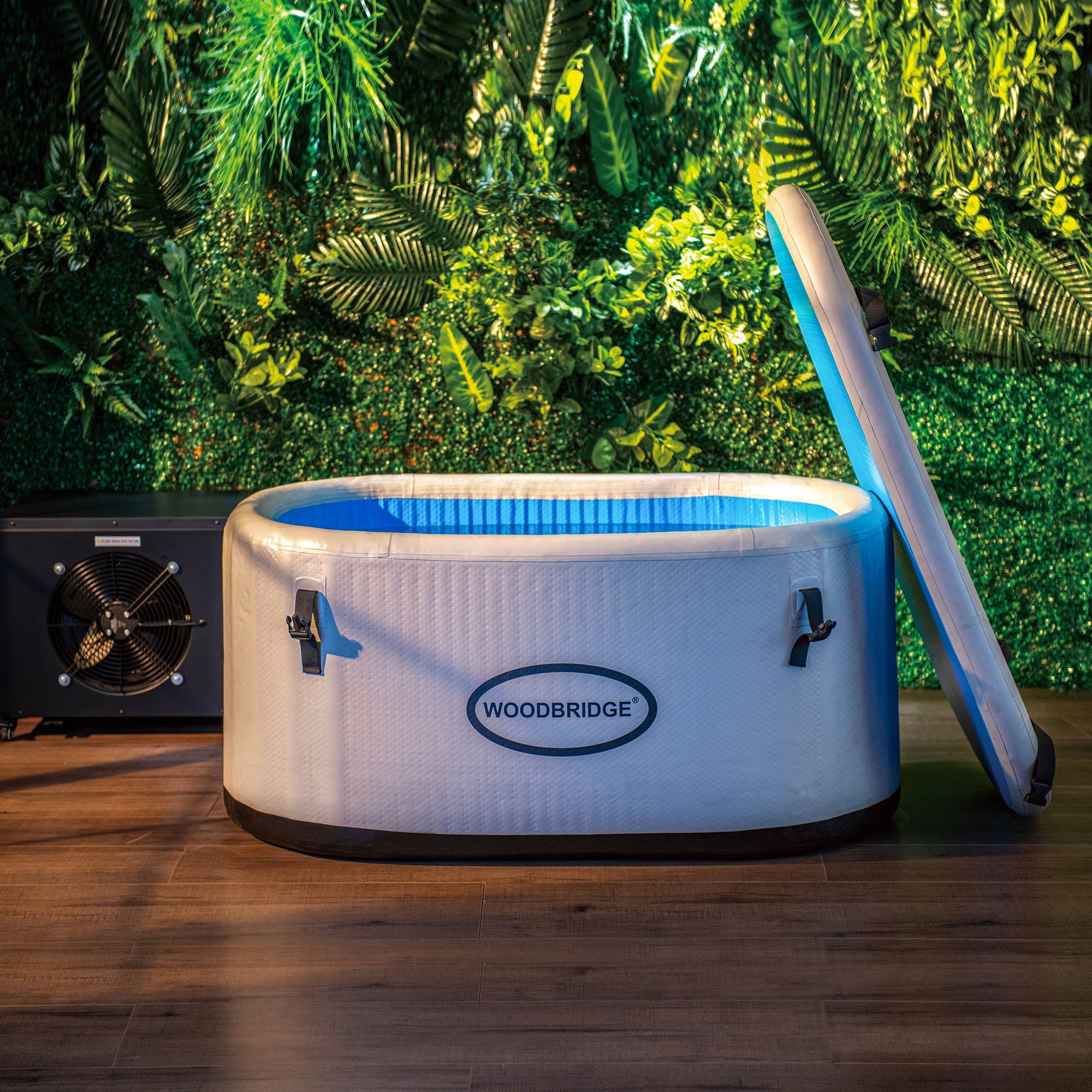 WOODBRIDGE Inflatable Cold Plunge Tub with 1 HP Cooling and Heating Chiller,Filter circulation system, PVC Insulated Lid, Hand Pump and Repair Kit Included, Anti-Slid Bottom - Energize Trek