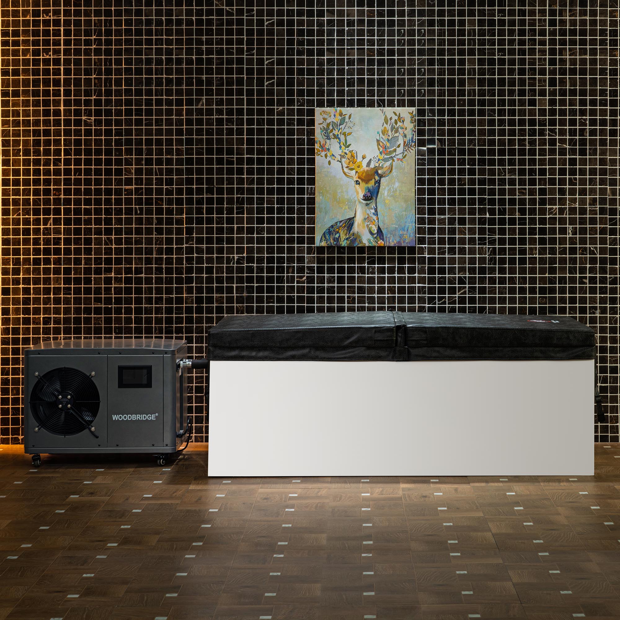 WOODBRIDGE 67" L x 31-1/2" W Freestanding Acrylic Cold Plunge Ice Tub with 1.3 HP High-Performance Chiller for Cooling/Heating, Ozone sanitation, Filter circulation system, Insulated tub cover - Energize Trek