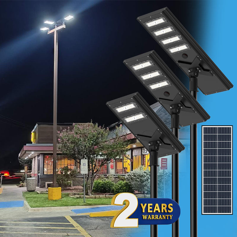Commerical Solar Power LED Parking Lot Light - 2 Years Warranty - Energize Trek
