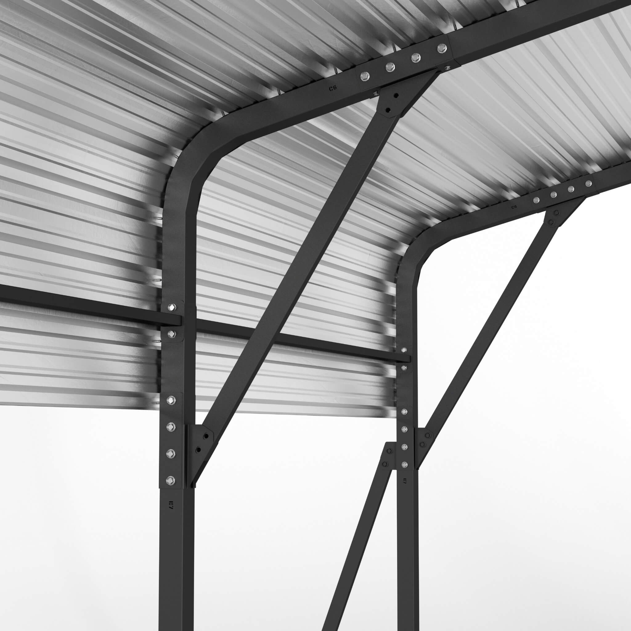 [20X20FT] Extra Large Heavy Duty Outdoor Metal Carport With Galvanized Steel Roof For Cars, Boats And Trucks (SAK75633) - Energize Trek