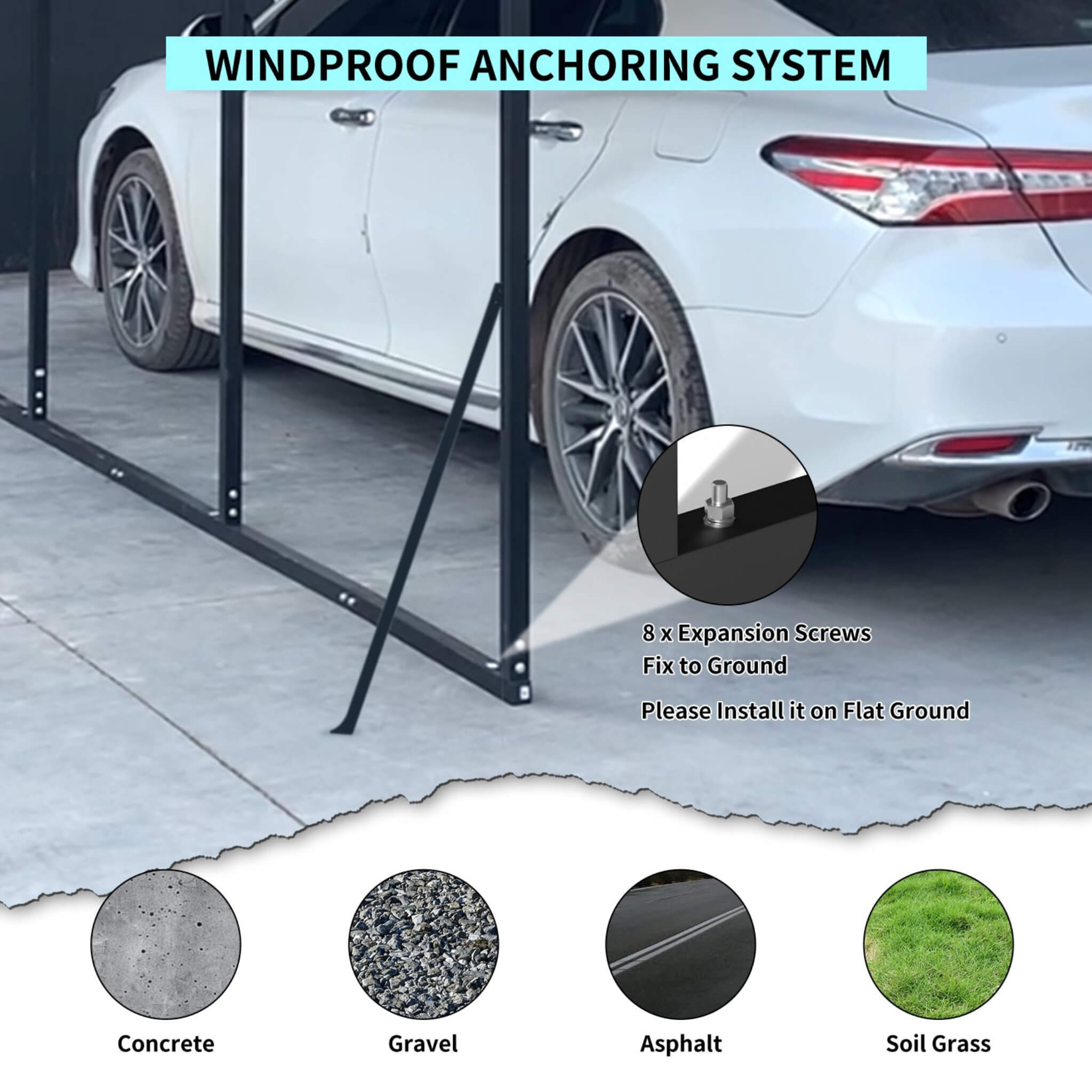 [20X20FT] Extra Large Heavy Duty Outdoor Metal Carport With Galvanized Steel Roof For Cars, Boats And Trucks (SAK75633) - Energize Trek