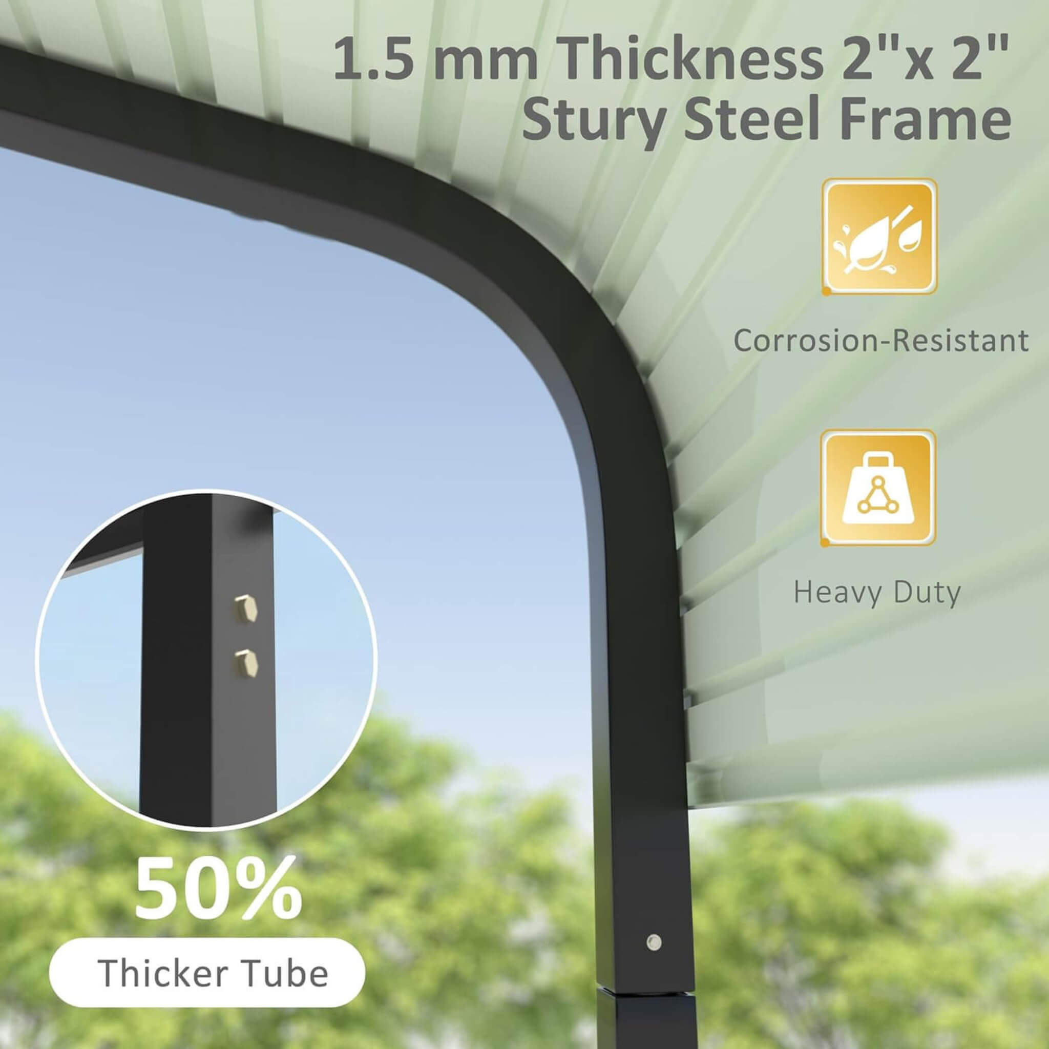 [20x20FT] Heavy Duty Extra Large 2 Car Metal Carport Kit For Cars, Boats, And Trucks (SAK46135) - Energize Trek