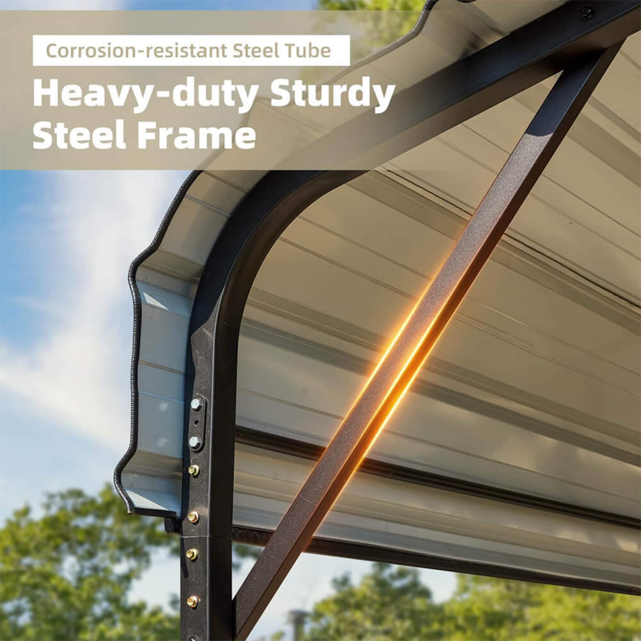 [20x40FT] Extra Large Heavy Duty Four Car Outdoor Metal Carport Canopy For Trucks, Boats And SUVs (SAK29713) - Energize Trek