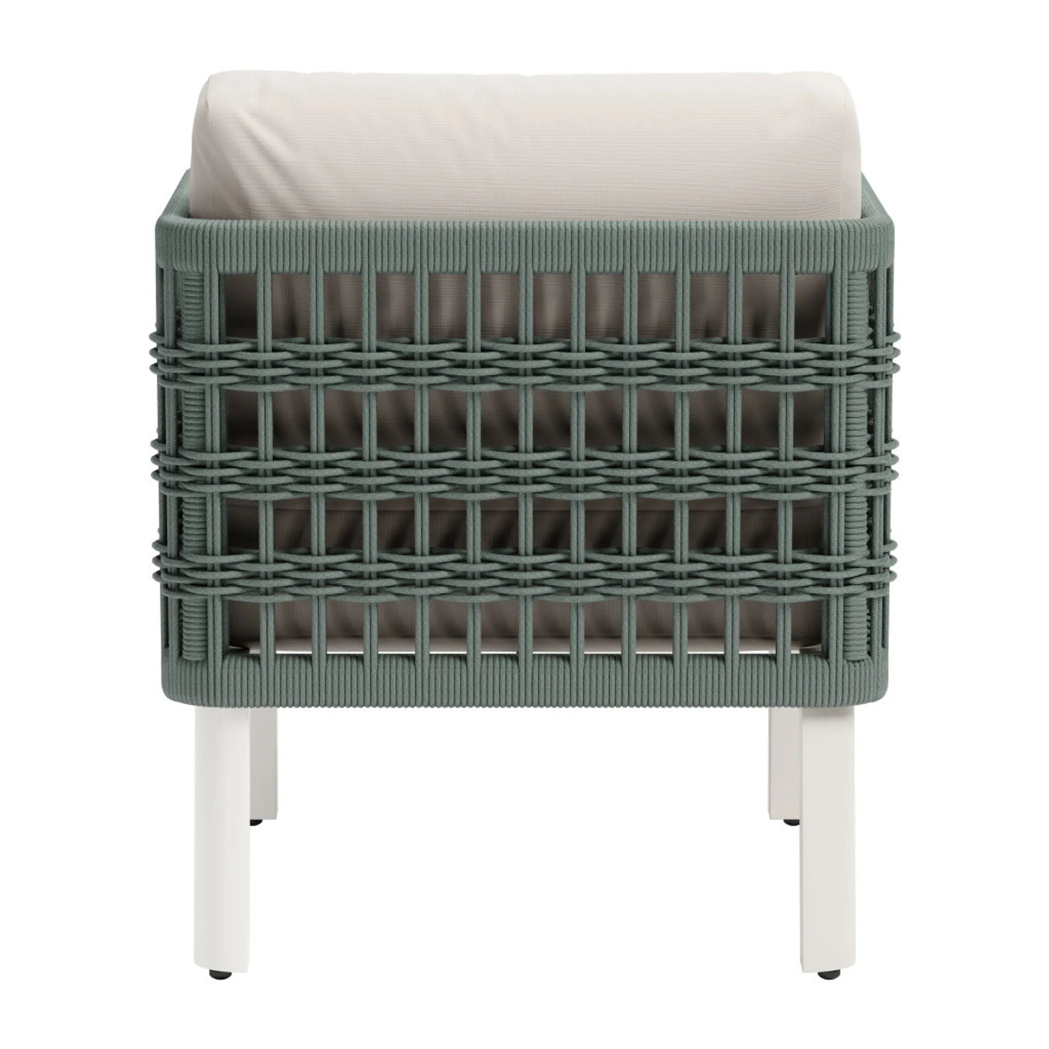 Aluminum Outdoor Accent Chair with White Cushion