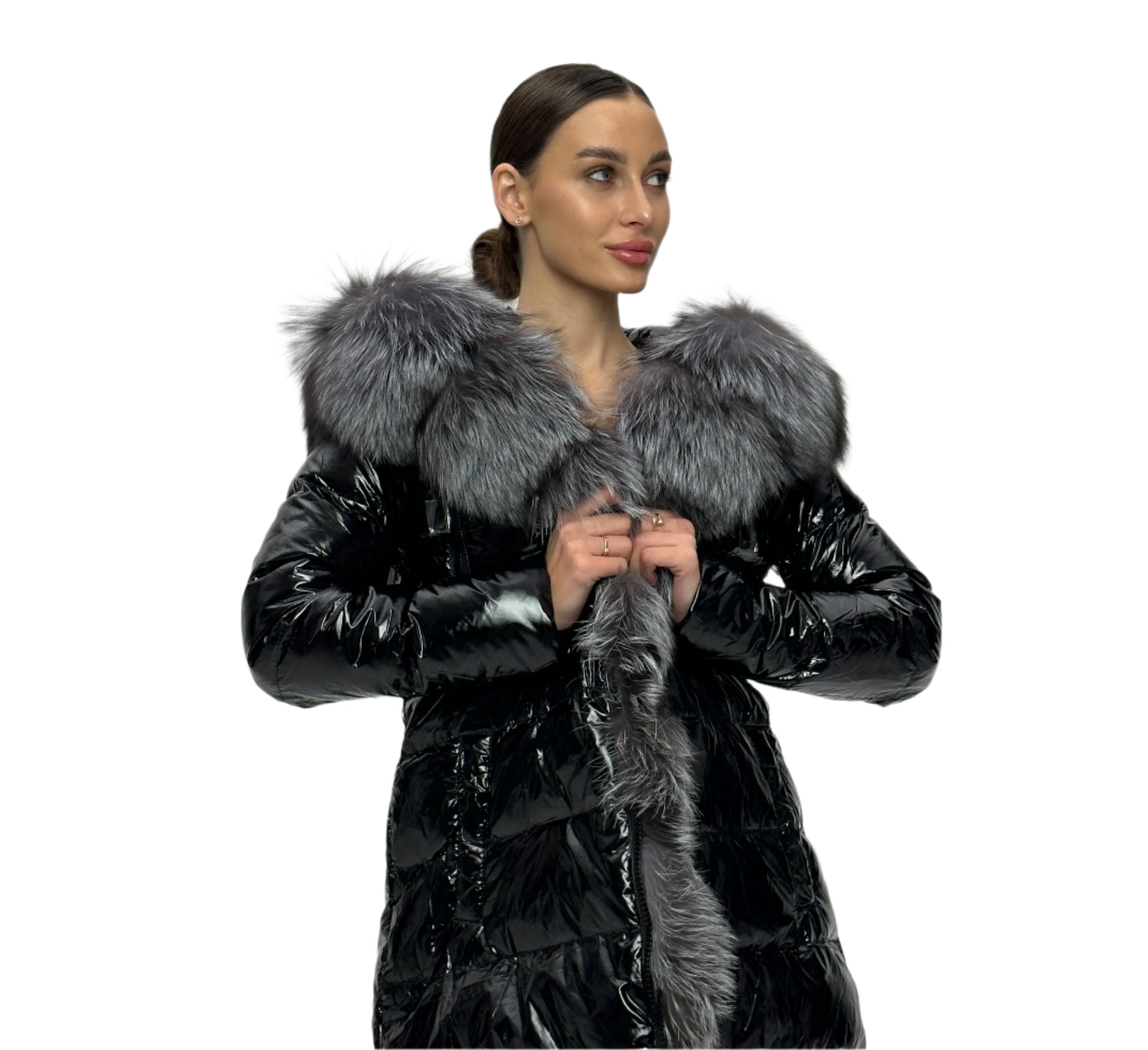 Onyx Genuine Silver Fox Down Parka 107cm - Energize Trek