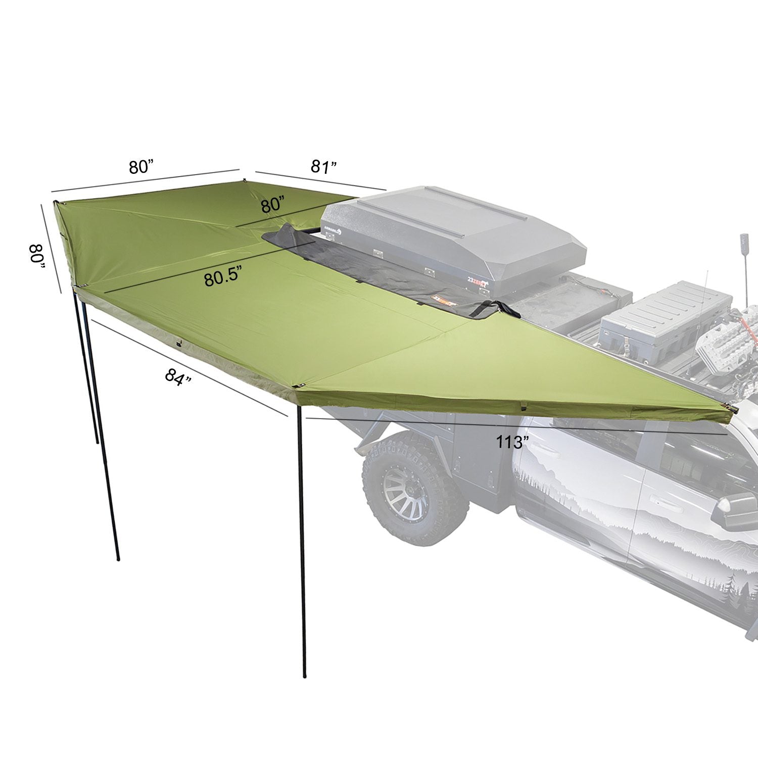 23Zero Peregrine PRO 6 ARM Freestanding 270-Degree Awning - Energize Trek