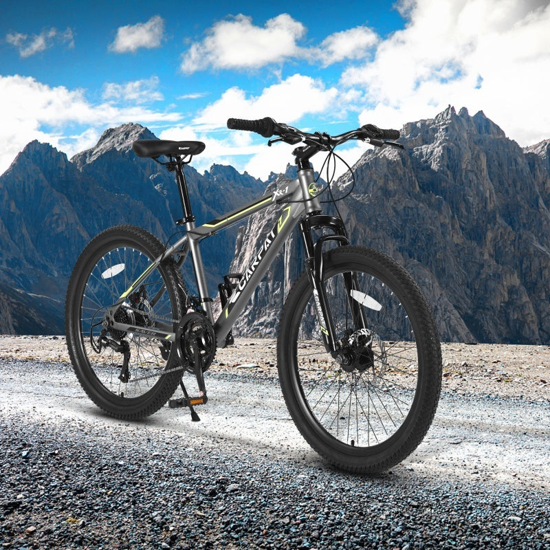 24 Inch Mountain Bike, Suitable For Boys And Girls, Steel Frame, Shimano 21 Speed Mountain Bike, With Dual Disc Brakes And Front Suspension, Banned Platform Temu - Energize Trek
