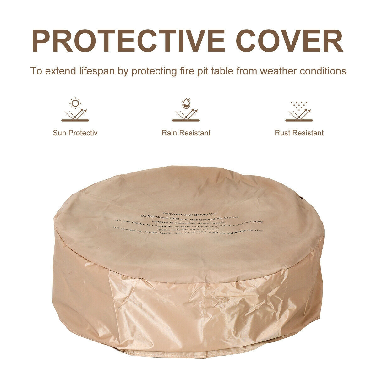 28 Inch Propane Gas Fire Pit Outdoor 40 000 BTU Stone-Brown - Energize Trek