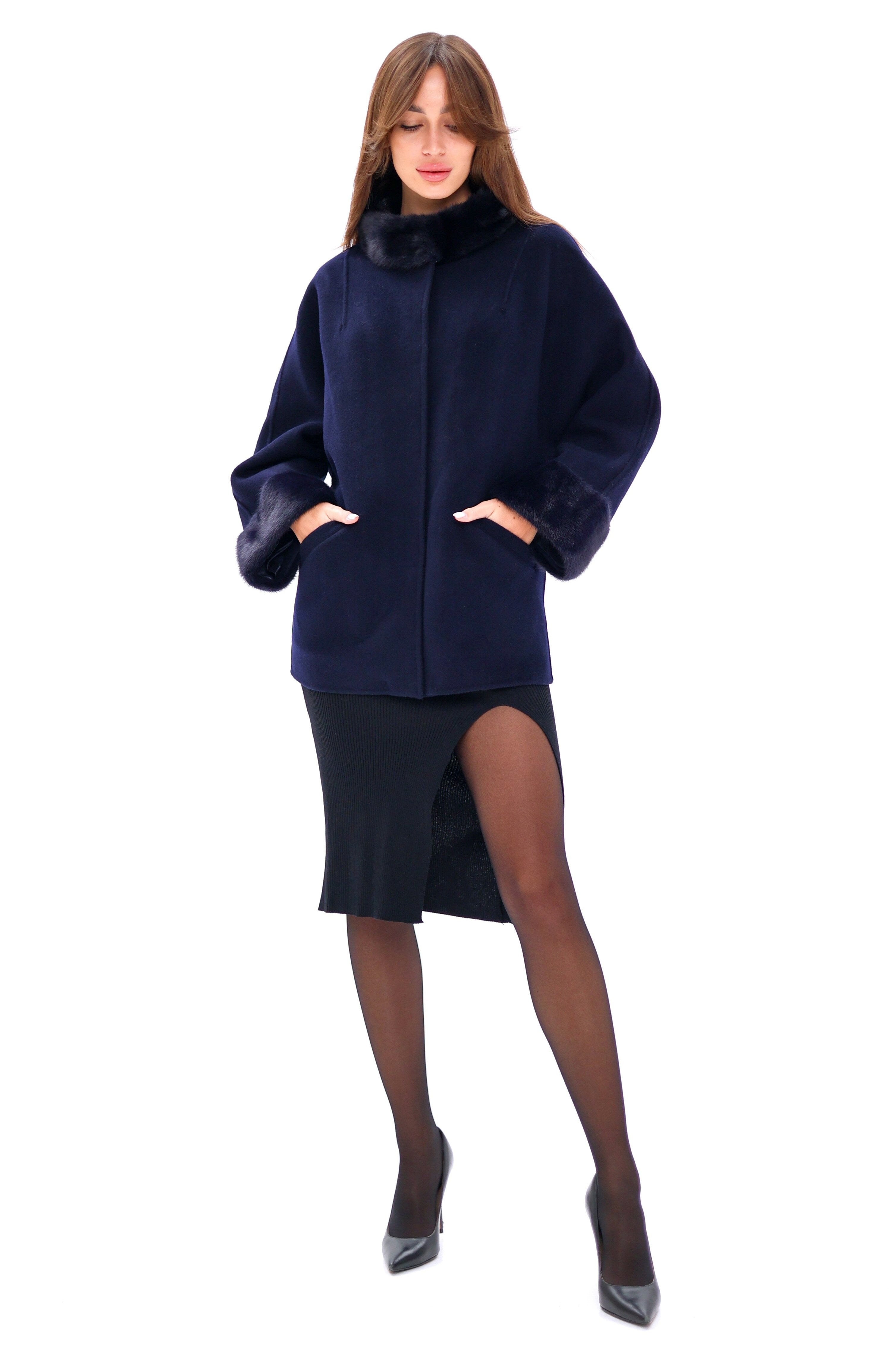 Genuine Mink Fur Virgin Wool Coat - Energize Trek