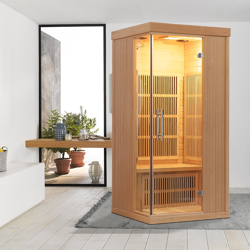 SAUNA EVOLUTION®  Indoor Carbon Heaters Glass Door Sauna Room Far Infrared 09 - Energize Trek