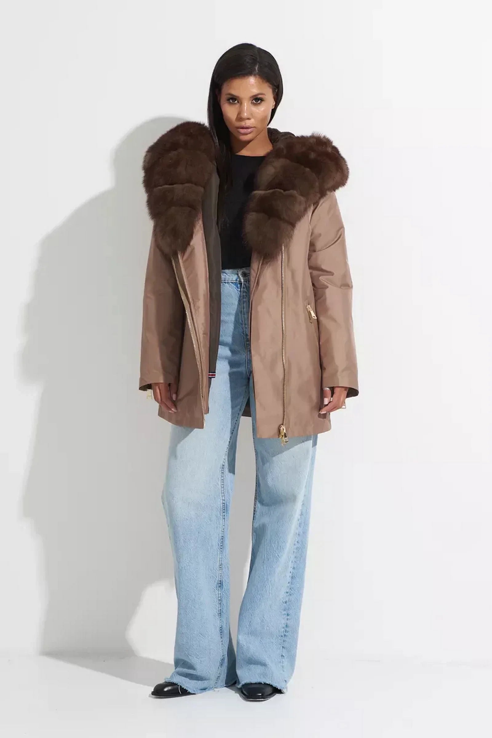 Genuine Polar Fox Fur Trim Rabbit Fur Insulated Parka - Energize Trek