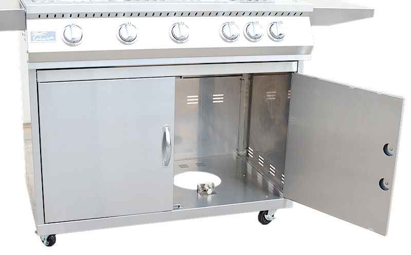 KoKoMo BBQ Grill Classic 40” 5-Burner Freestanding with Cart - 304 Stainless Steel