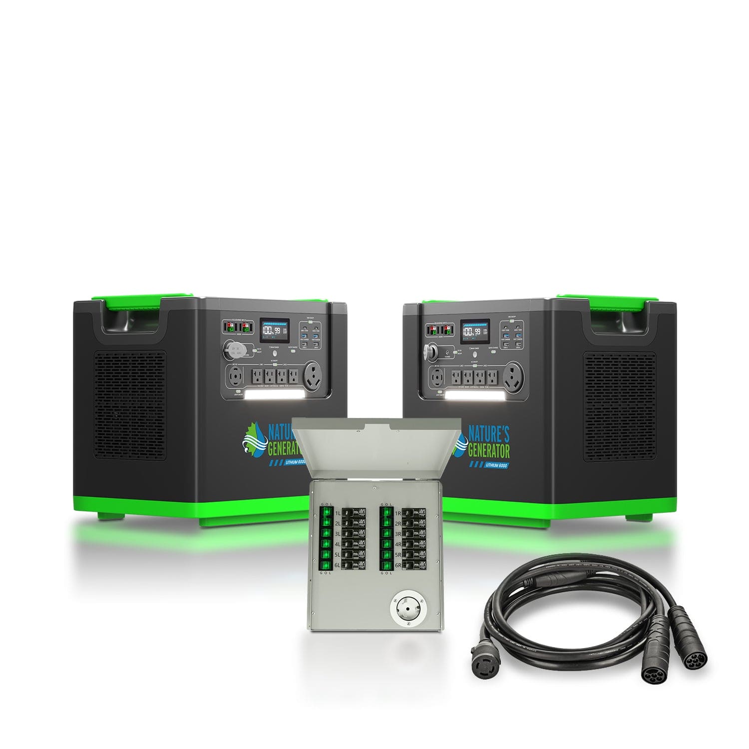 Nature's Generator Lithium 6000 and Transfer Switch - Energize Trek