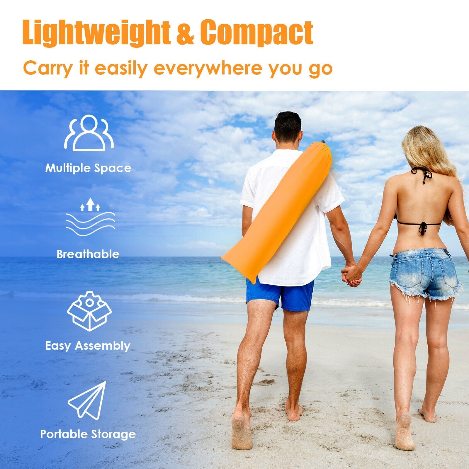 3-4 Person Easy Pop Up Beach Tent UPF 50+ Portable Sun Shelter - Energize Trek