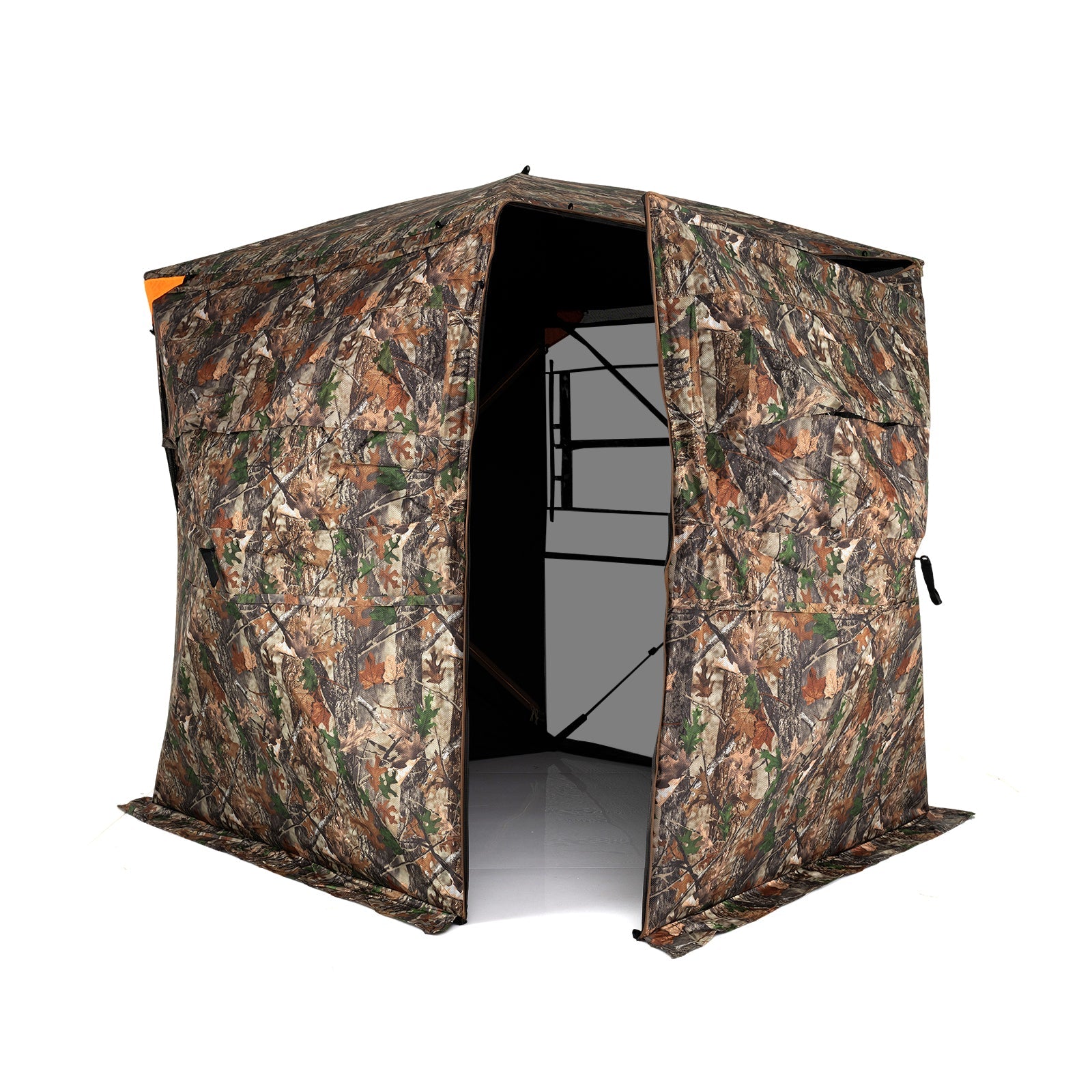 3-4 Person Hunting Blind 270° See-Through Pop-up Ground Blind with Full-Open Swing Door - Energize Trek