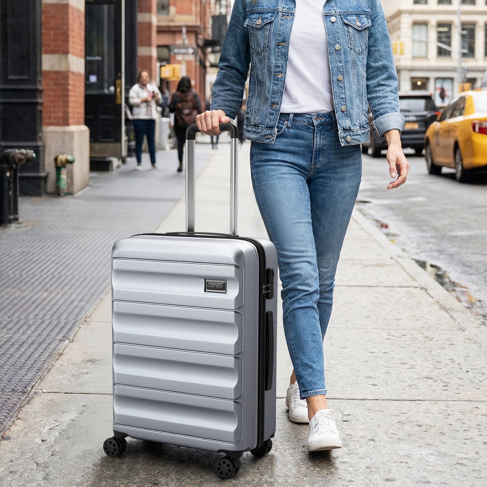 3-Piece Hardside Luggage Set 20/24/28 Inch Lightweight Hardside Suitcases - Energize Trek