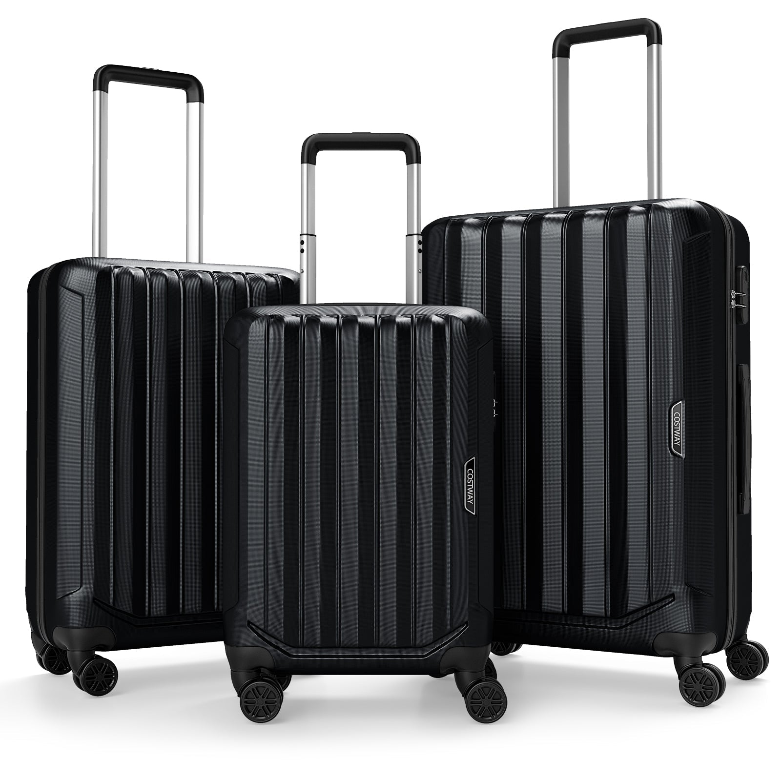 3-Piece Hardside Luggage Set (20/24/28 Inch) Lightweight with 3-Digital Lock - Energize Trek