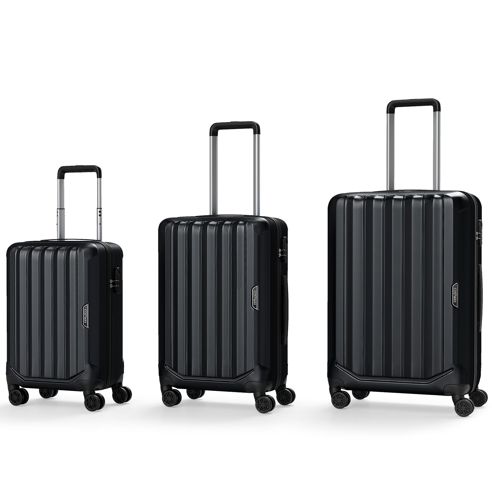 3-Piece Hardside Luggage Set (20/24/28 Inch) Lightweight with 3-Digital Lock - Energize Trek