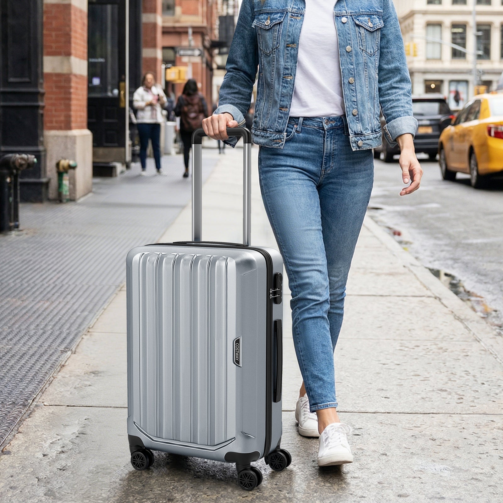 3-Piece Hardside Luggage Set (20/24/28 Inch) Lightweight with 3-Digital Lock - Energize Trek