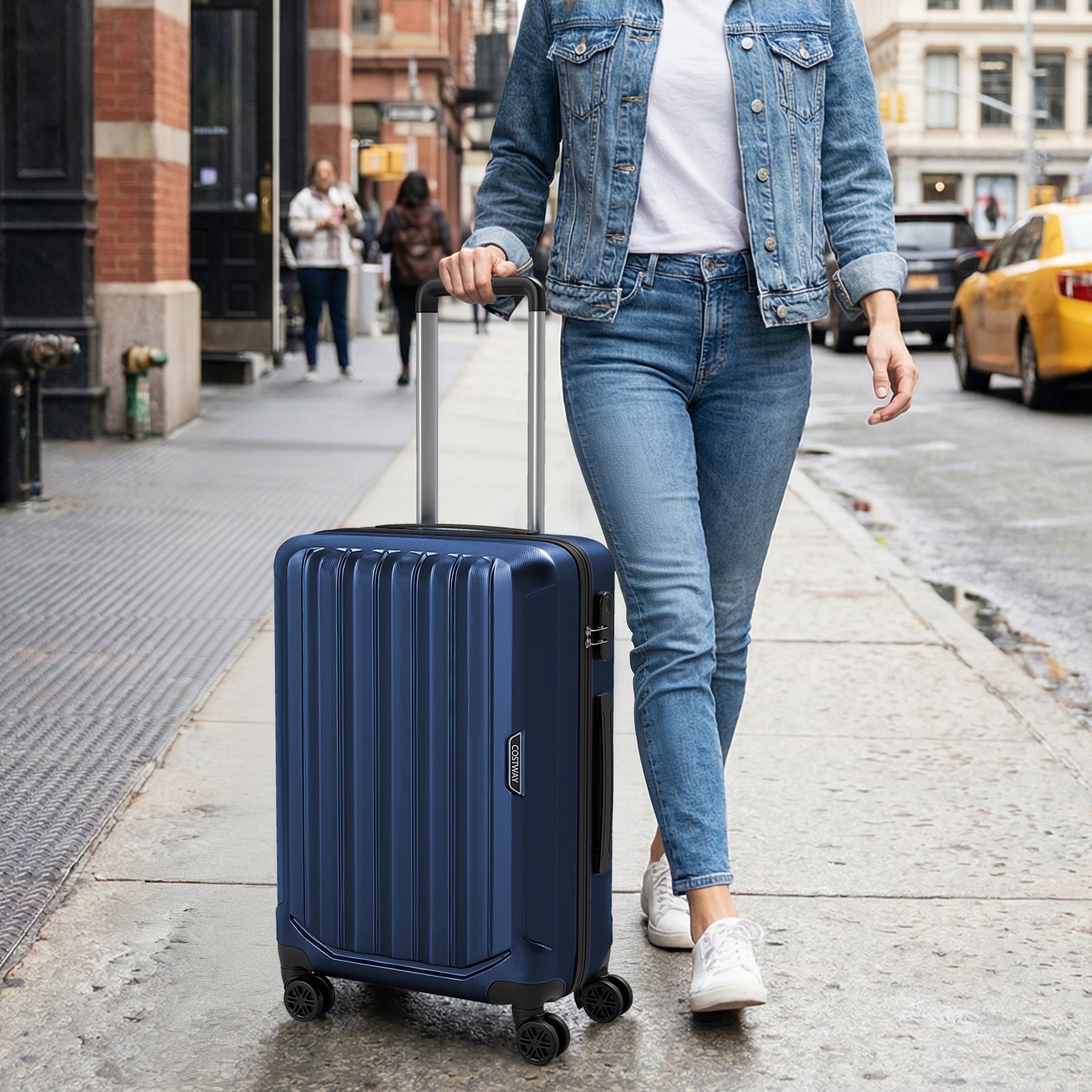 3-Piece Hardside Luggage Set (20/24/28 Inch) Lightweight with 3-Digital Lock - Energize Trek