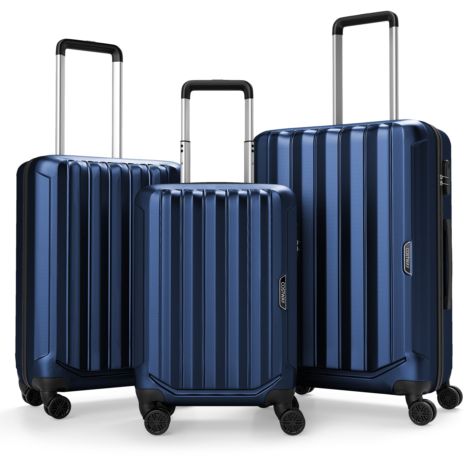 3-Piece Hardside Luggage Set (20/24/28 Inch) Lightweight with 3-Digital Lock - Energize Trek