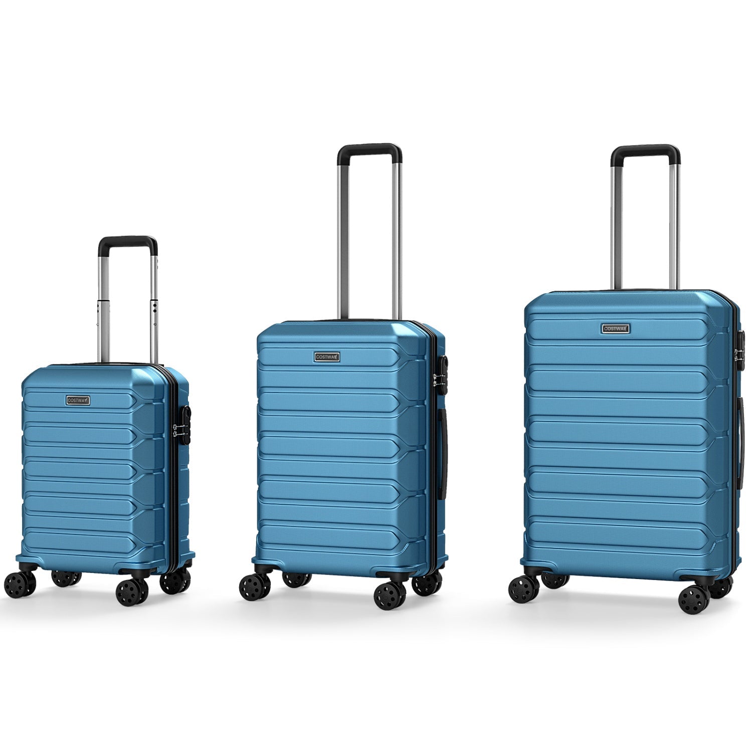 3-Piece Hardside Luggage Set Lightweight Hardside Suitcases with 8-Spinner Wheels - Energize Trek