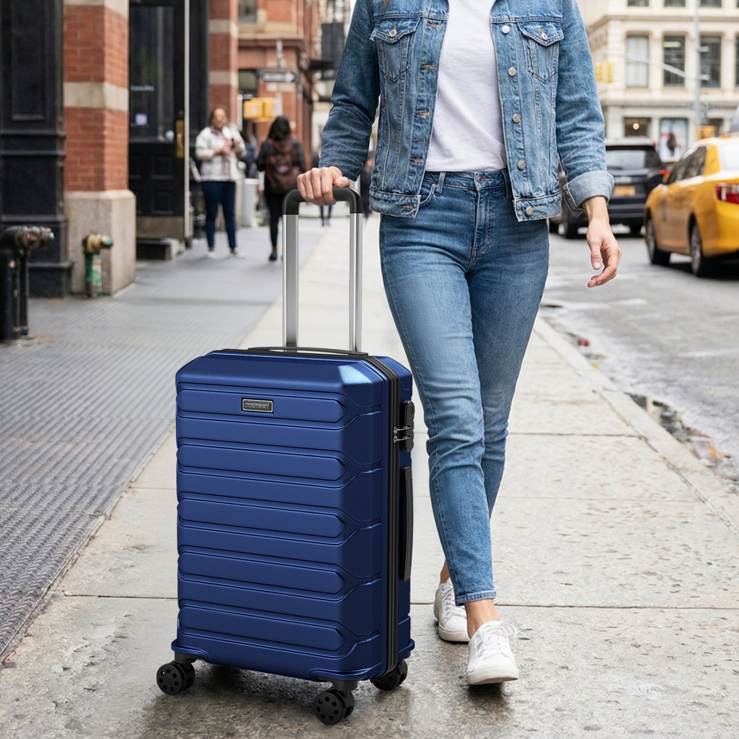 3-Piece Hardside Luggage Set Lightweight Hardside Suitcases with 8-Spinner Wheels - Energize Trek