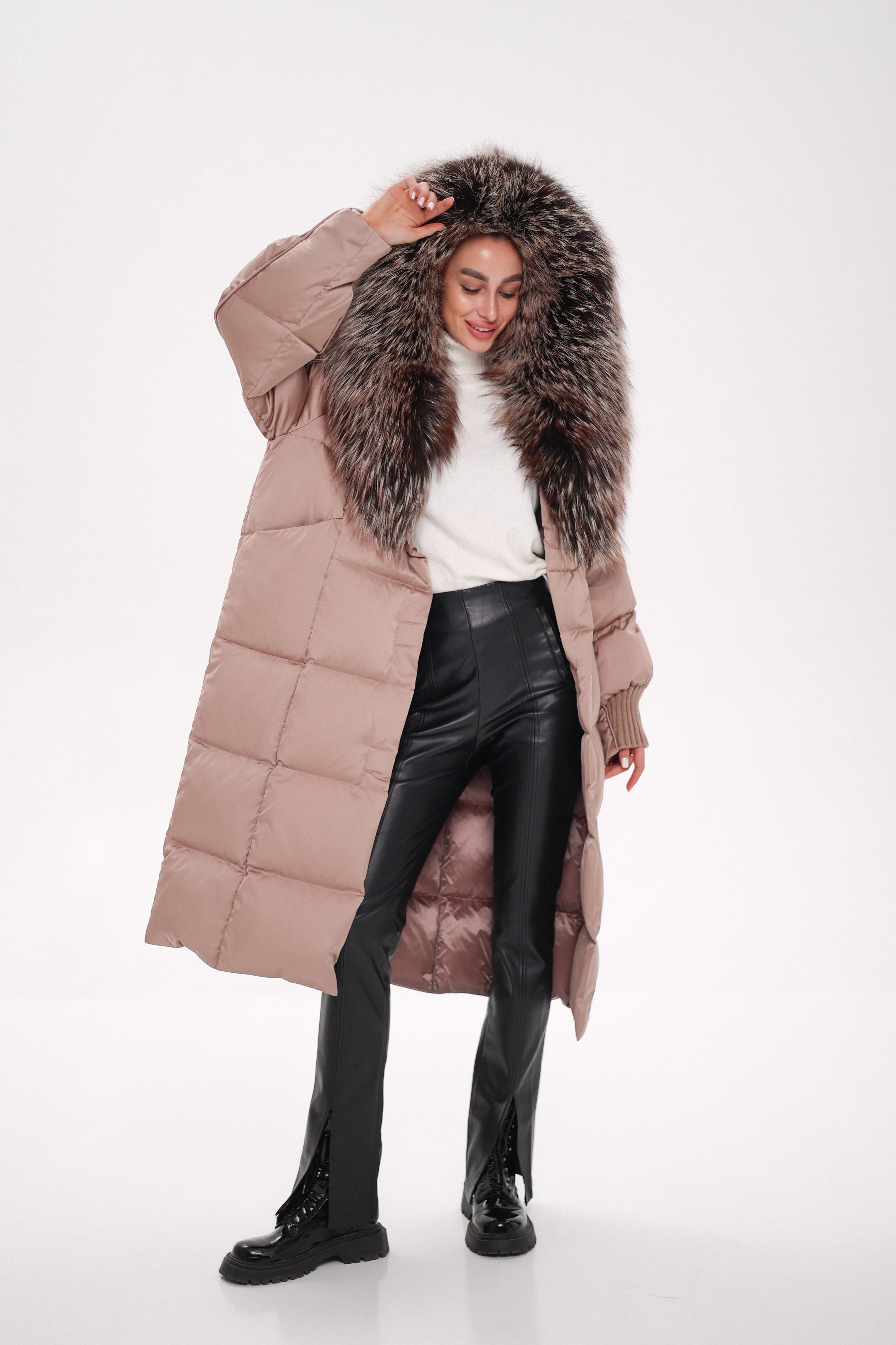 Rei Silver Fox Fully Lined Hood Down Coat in Blush - Energize Trek