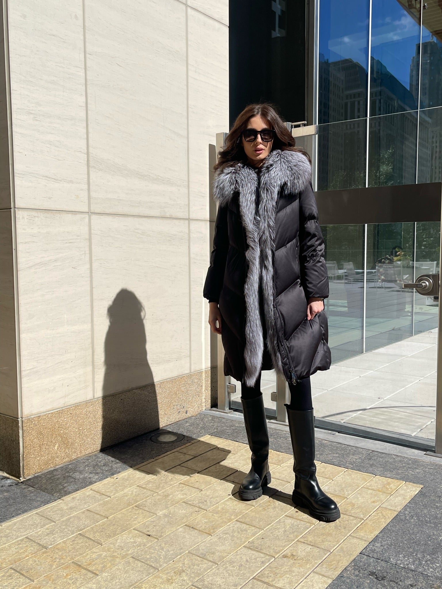 Amandine Genuine Silver Fox Down Parka - Energize Trek