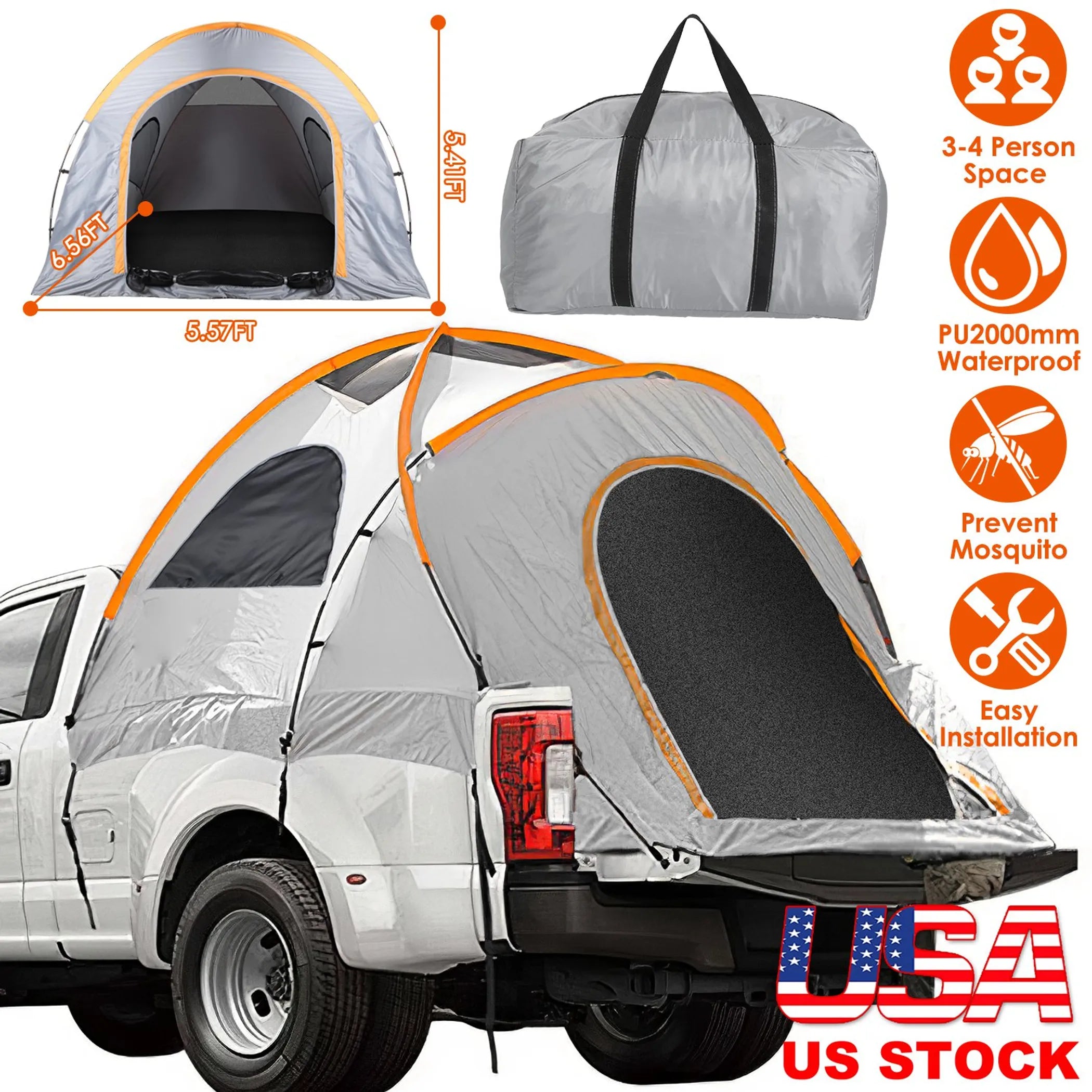 Truck Bed Tent Waterproof Windproof Pickup Truck Tent