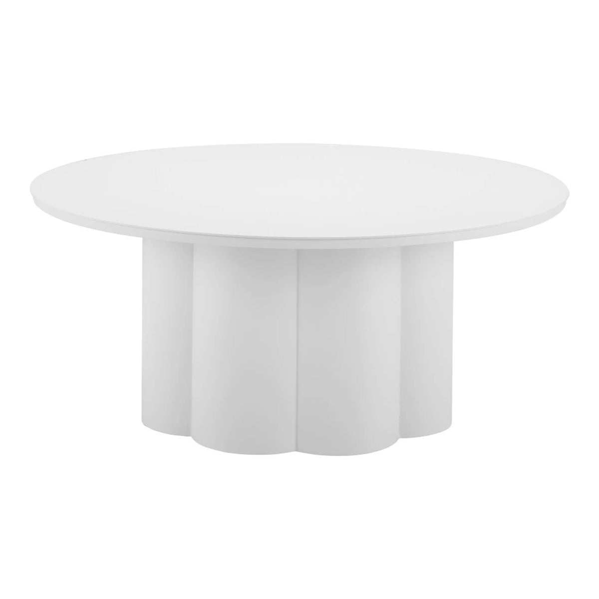 34" White Rounded Aluminum Outdoor Coffee Table - Energize Trek