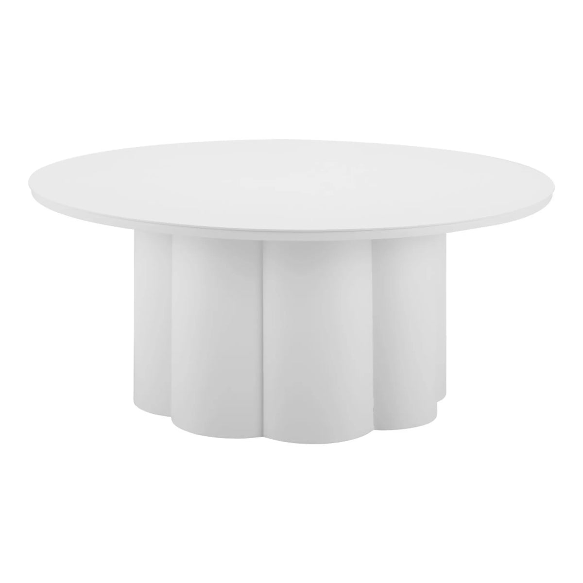 34" White Rounded Aluminum Outdoor Coffee Table - Energize Trek