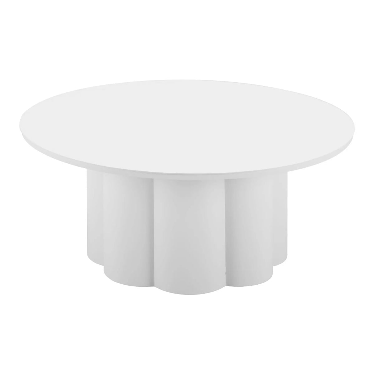 34" White Rounded Aluminum Outdoor Coffee Table - Energize Trek
