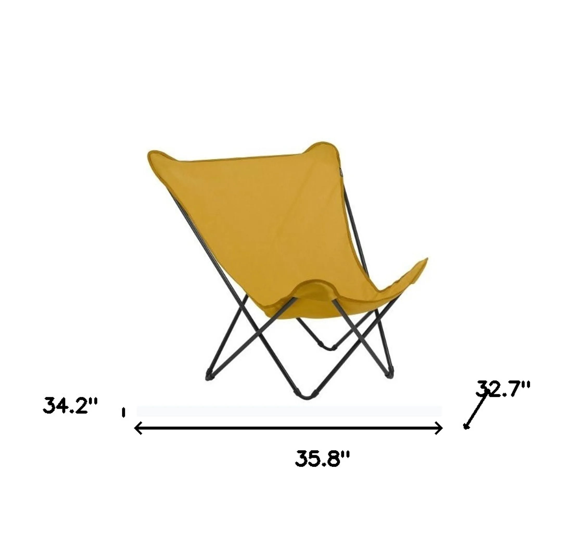 36" Yellow and Stainless Steel Metal Outdoor Camping Chair - Energize Trek