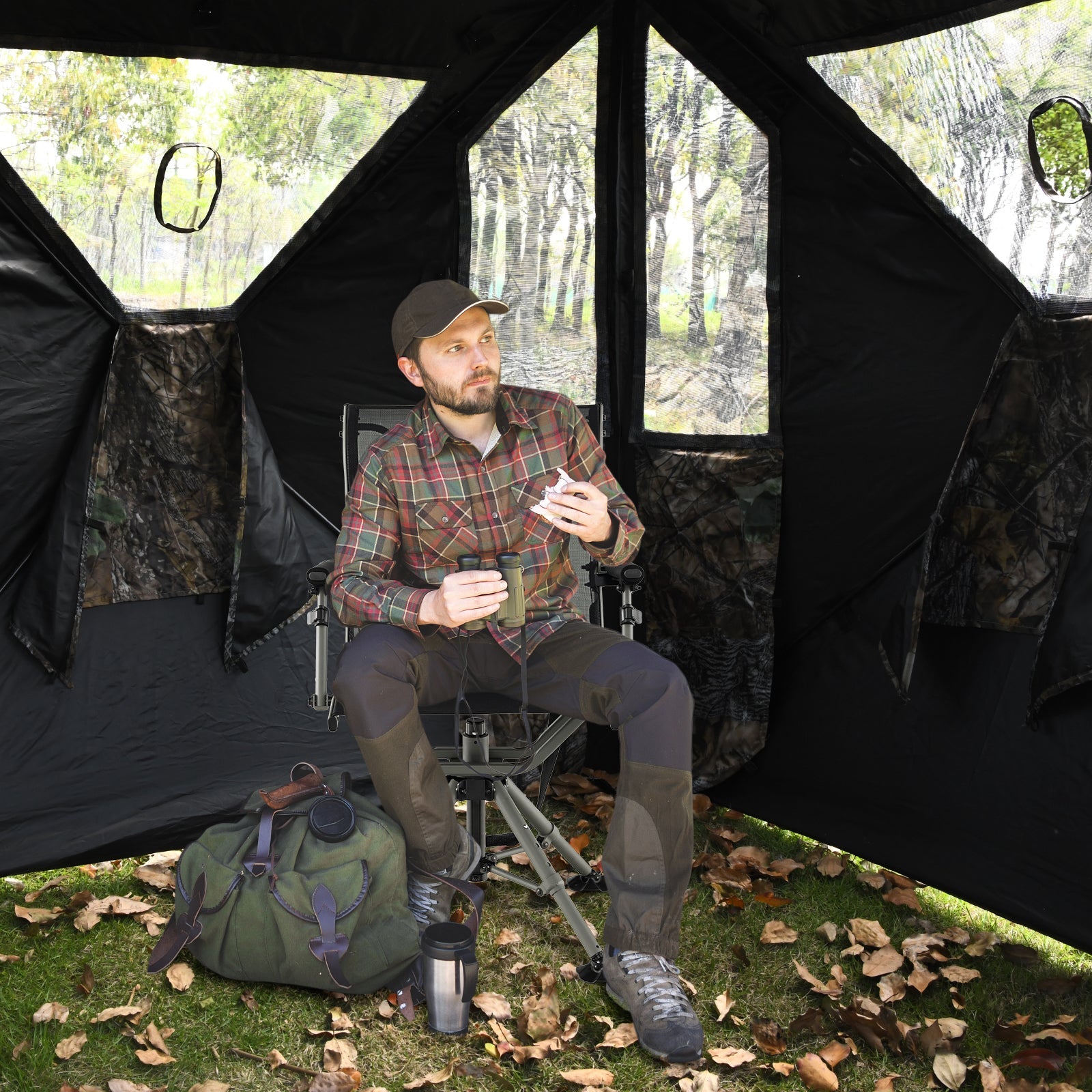 360 Degree Silent Swivel Hunting Chair-Black - Energize Trek