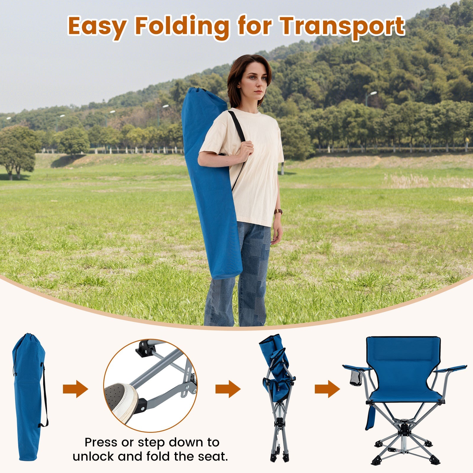 360° Swivel Hunting Chair Portable Foldable - Energize Trek