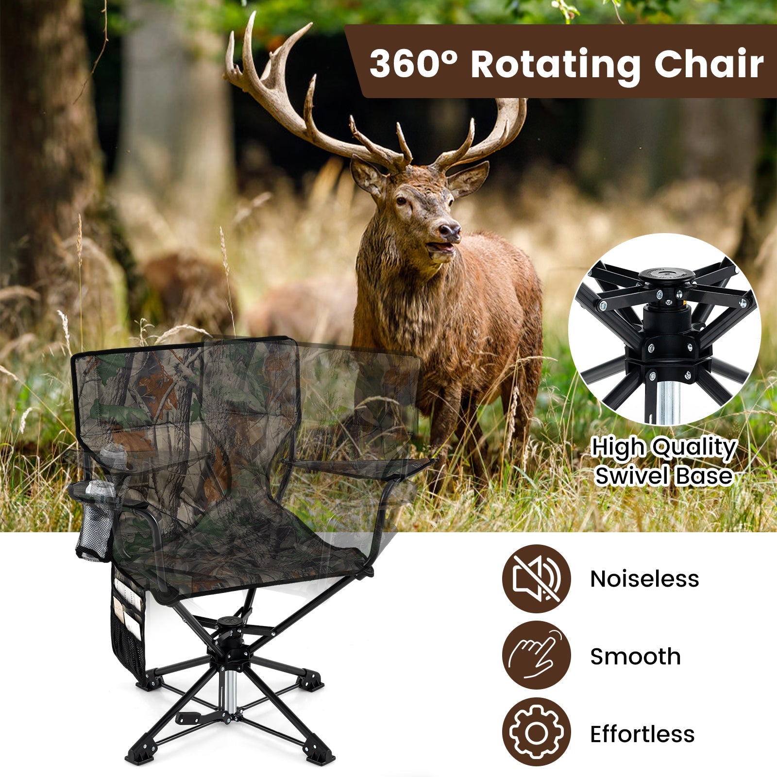 360° Swivel Hunting Chair Portable Foldable - Energize Trek