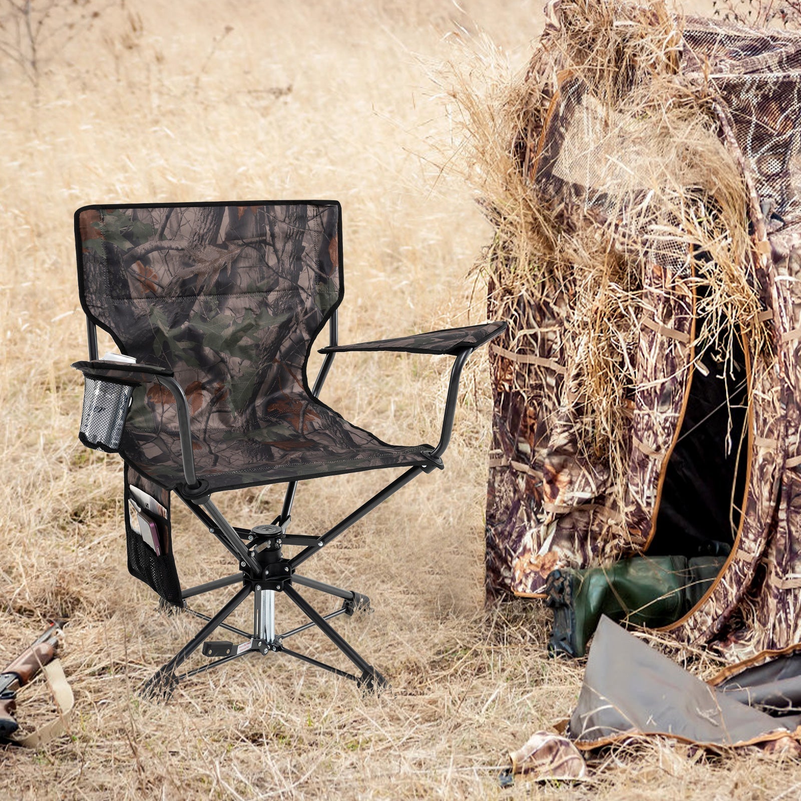 360° Swivel Hunting Chair Portable Foldable Hunting Chair Set of 2-Camo - Energize Trek