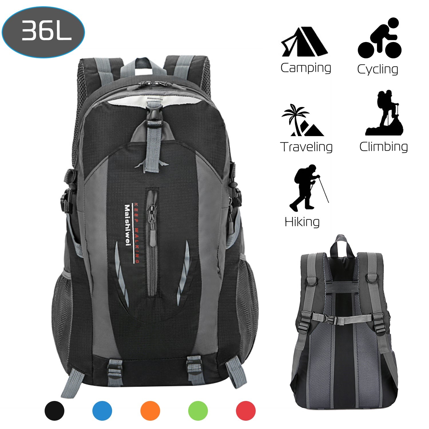 36L Outdoor Backpack Waterproof Daypack Travel Knapsack - Energize Trek