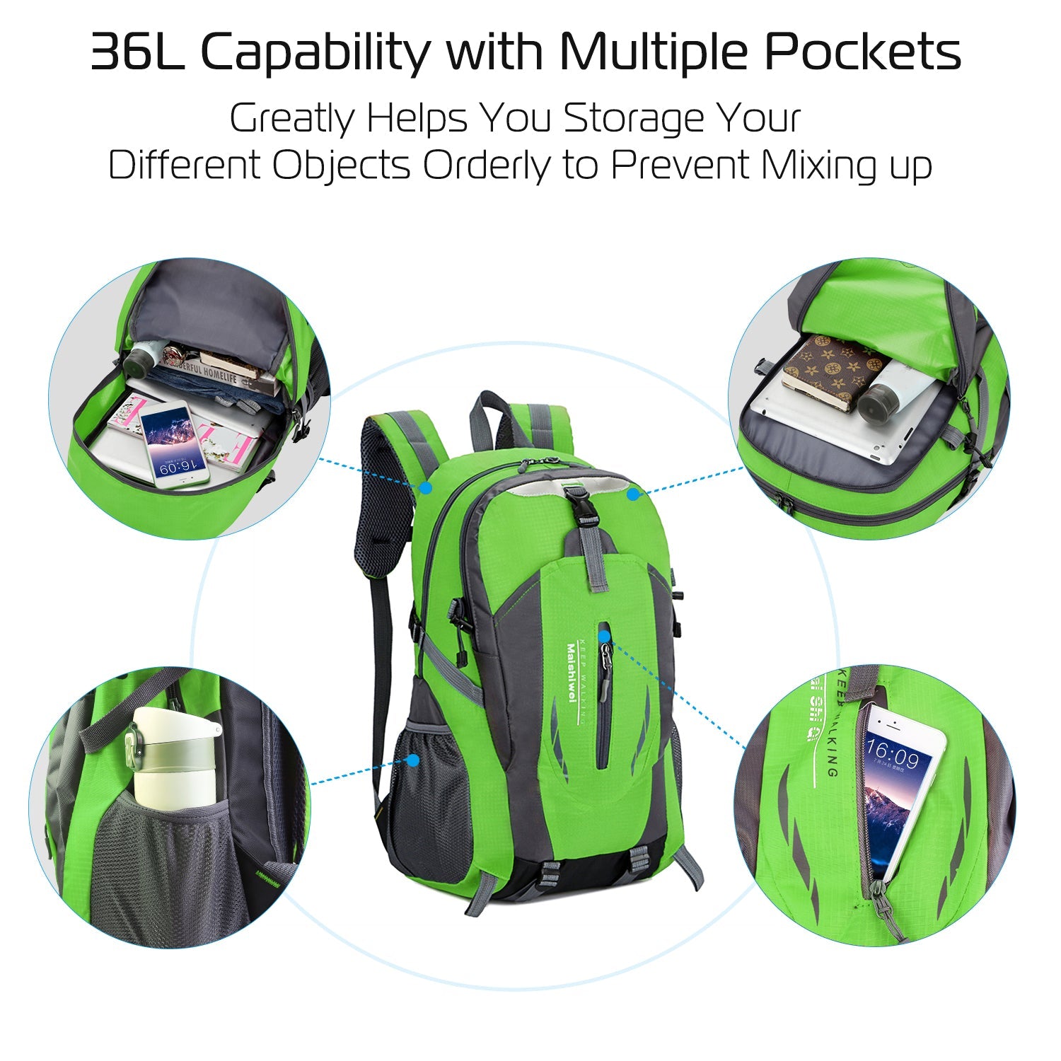 36L Outdoor Backpack Waterproof Daypack Travel Knapsack - Energize Trek
