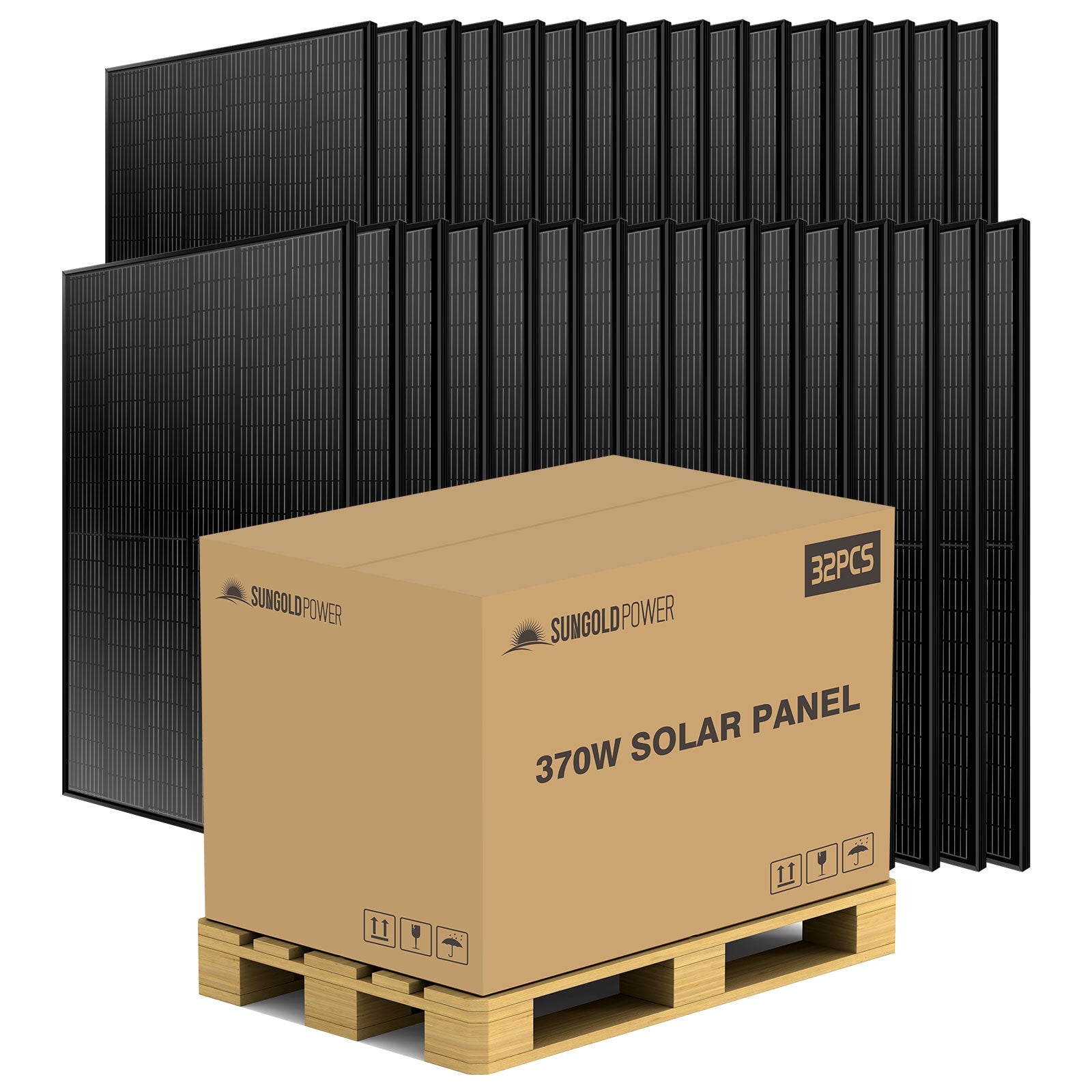 370W MONO BLACK PERC SOLAR PANEL FULL PALLET (32 PANELS) UL 61730 - Energize Trek