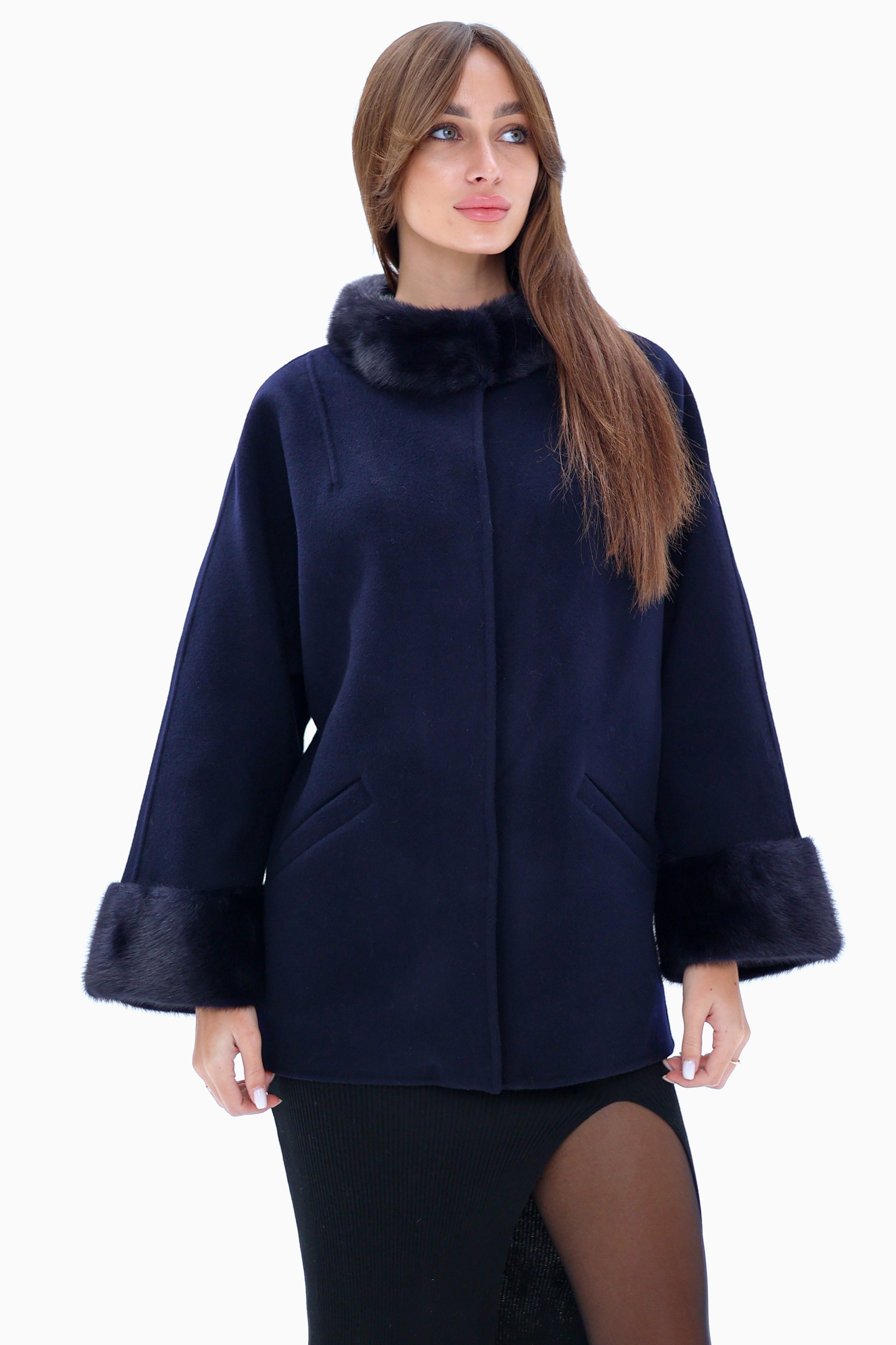 Genuine Mink Fur Virgin Wool Coat - Energize Trek