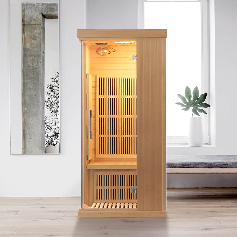 SAUNA EVOLUTION®  Indoor Carbon Heaters Glass Door Sauna Room Far Infrared 09 - Energize Trek