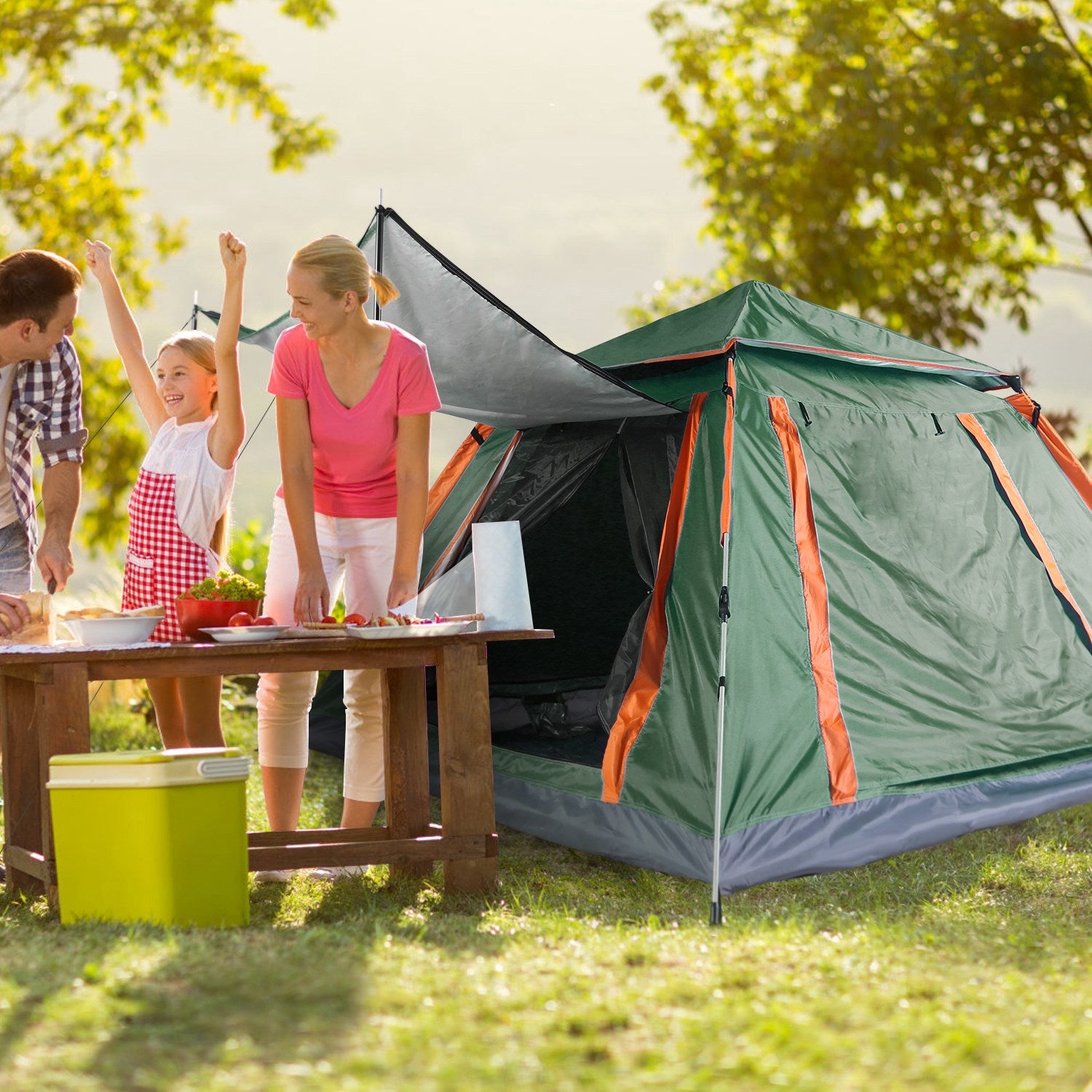 4-5 Person Camping Tent Outdoor Foldable Waterproof Tent with 2 Mosquito Nets Windows Carrying Bag for Hiking Climbing Adventure Fishing - Energize Trek