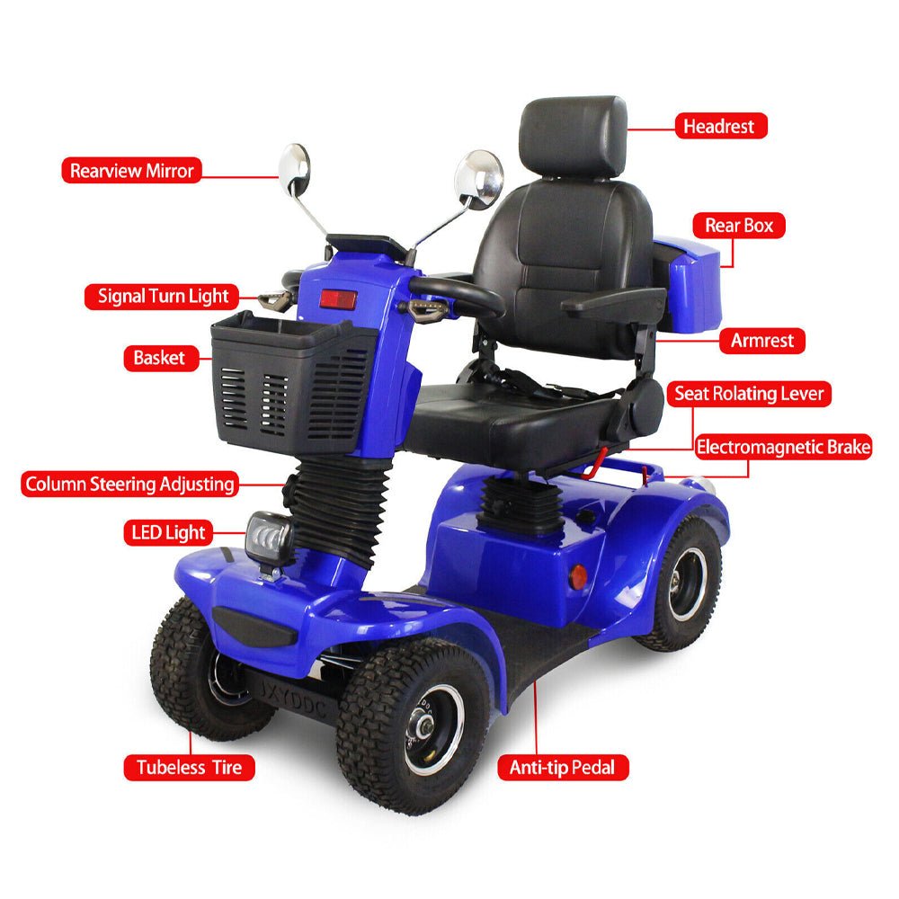 4-Wheel Heavy Duty 48V20AH Electric All-Terrain Mobility Scooter, 500W (SAK93647) - Energize Trek