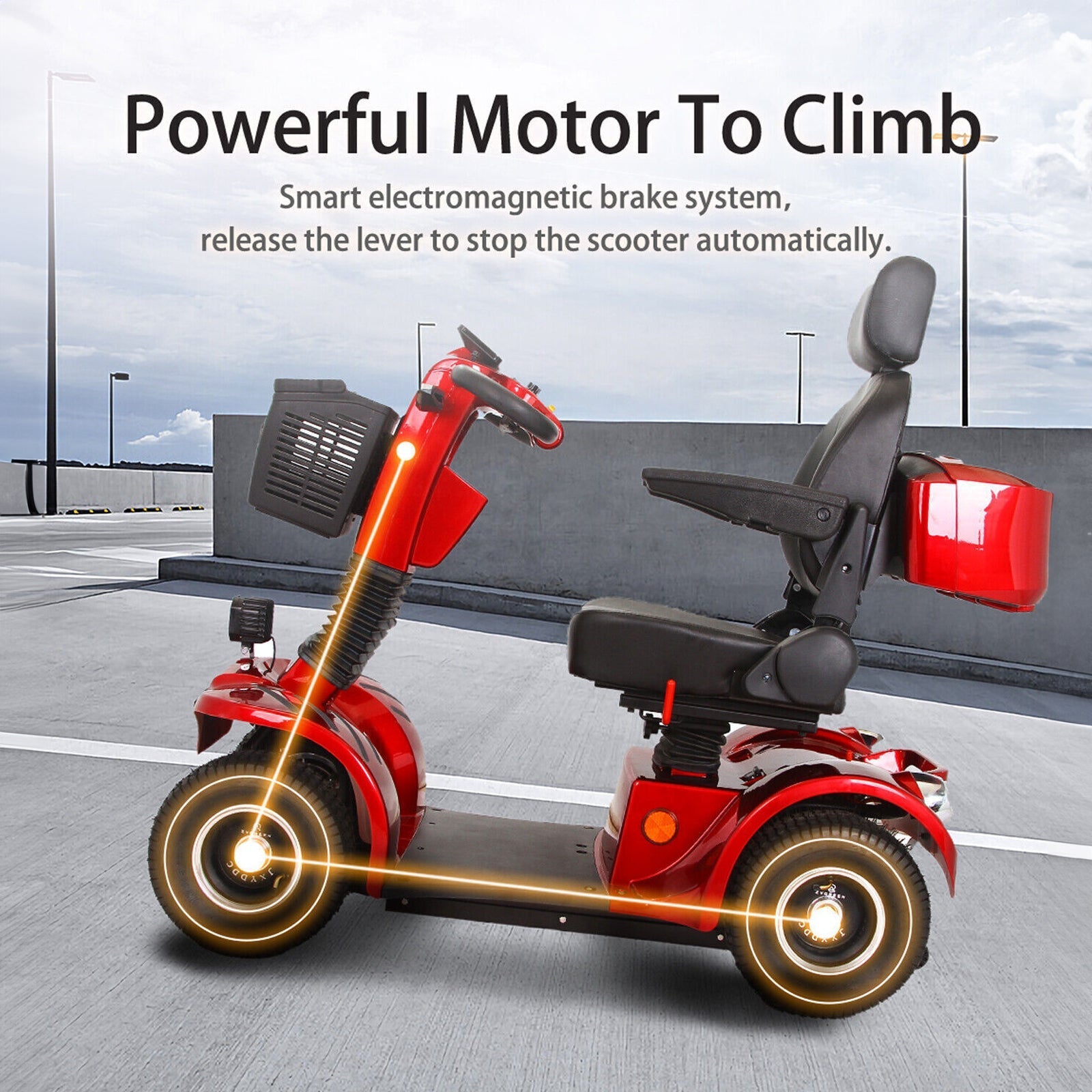 4-Wheel Heavy Duty 48V20AH Electric All-Terrain Mobility Scooter, 500W (SAK93647) - Energize Trek