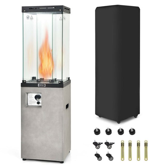 41,000 BTU Outdoor Propane Gas Patio Heater W/ Lockable Wheels (98052550) - Energize Trek